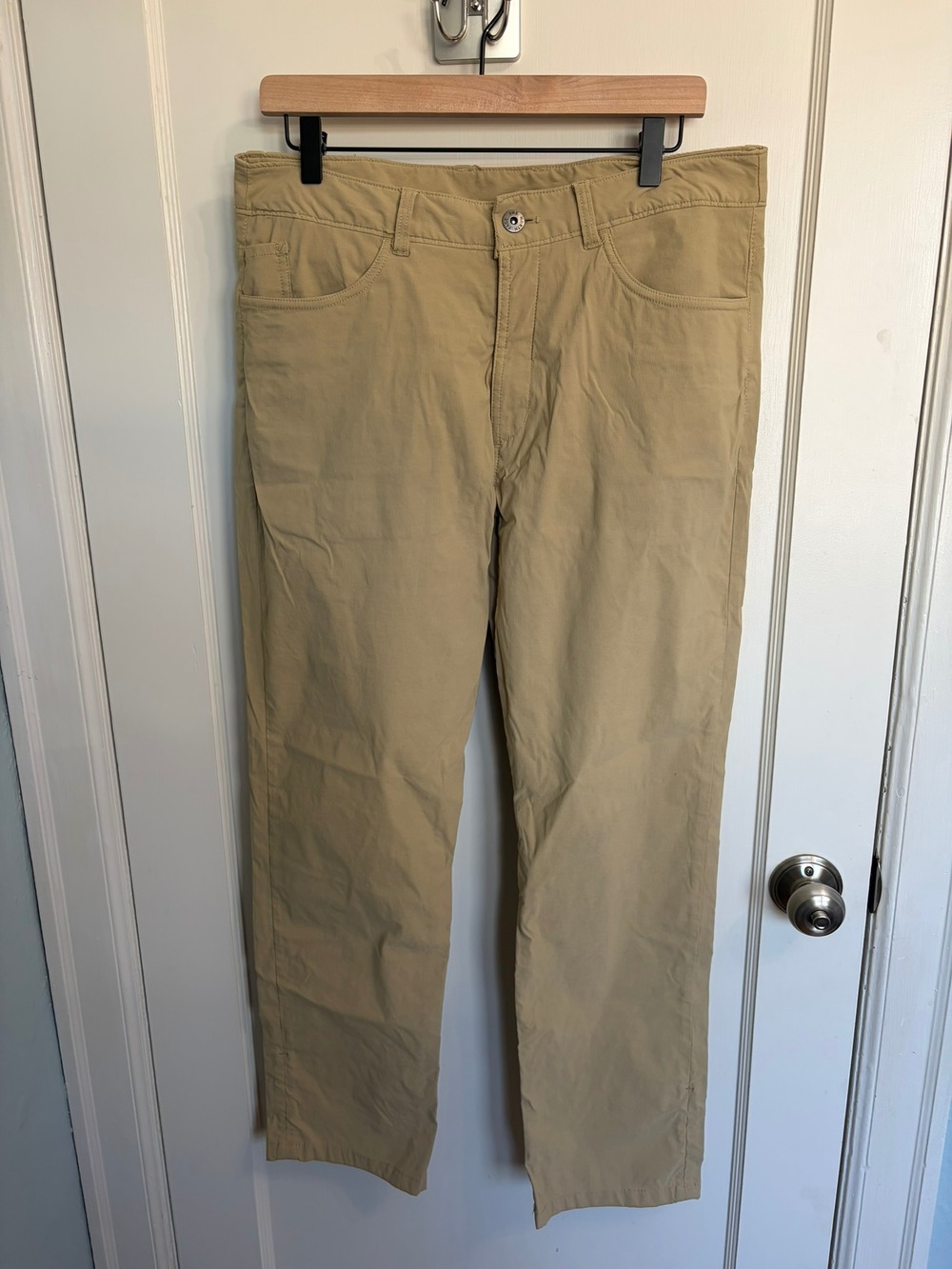 The North Face Sprag 5-Pocket Pant Men's 34 Khaki Stretch Hiking Pant *Stitching